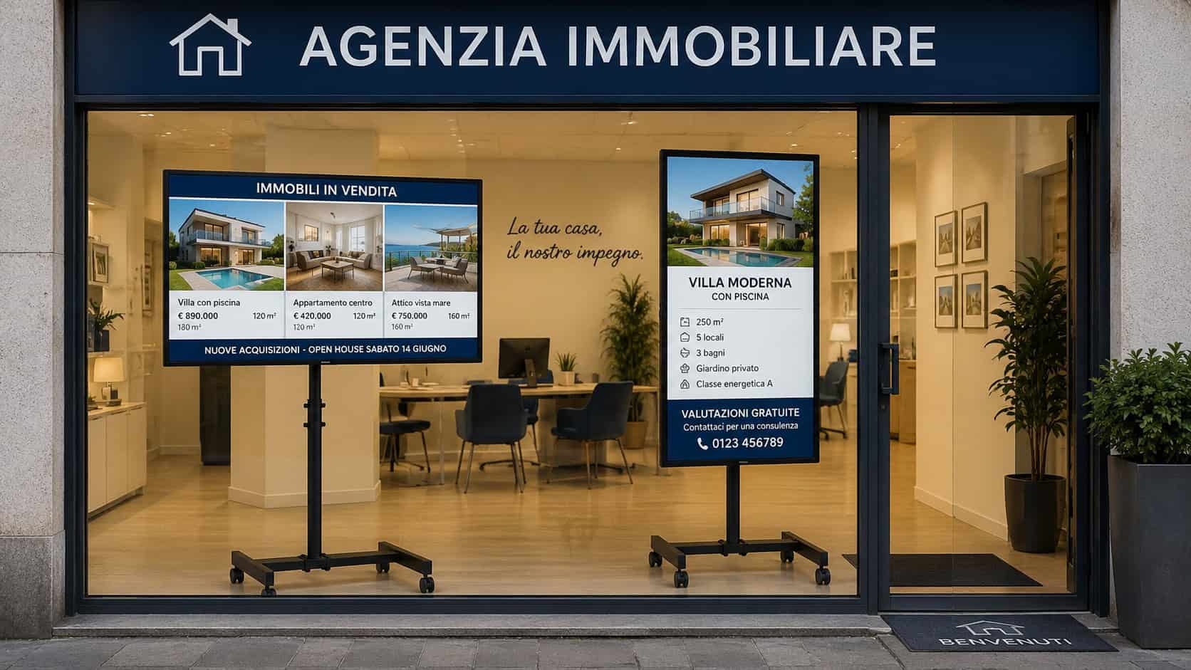 Monitor Vetrina Agenzia Immobiliare: Scegliere Quello Giusto Monitor Vetrina Agenzia Immobiliare: Scegliere Quello Giusto