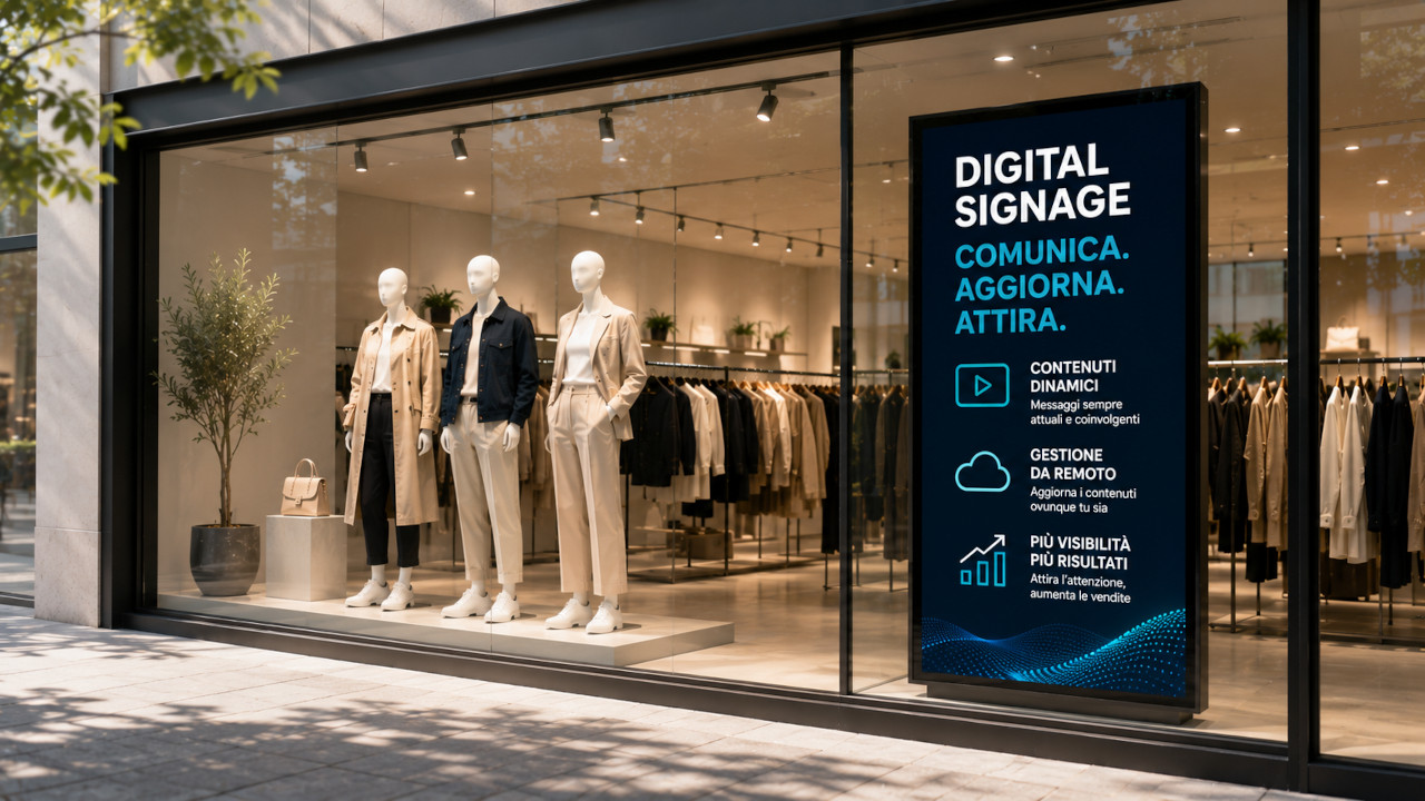 Il ruolo del Digital Signage nella vetrina moderna Il ruolo del Digital Signage nella vetrina moderna