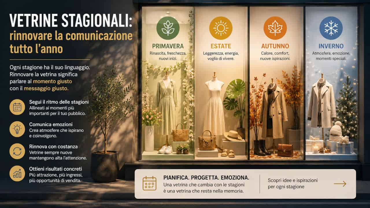 Vetrine stagionali: rinnovare la comunicazione tutto l'anno
